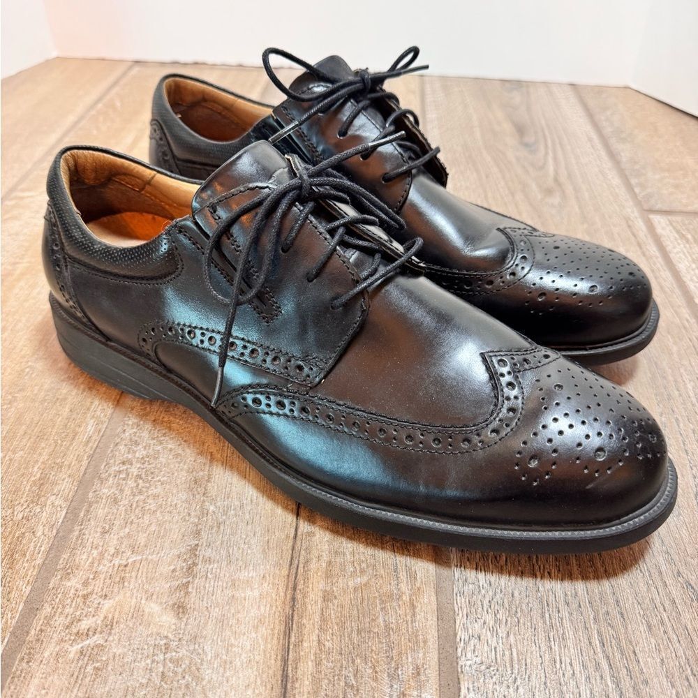 Florsheim Men's Classic Black Leather Midtown Wingtip Oxford Shoes Size 10.5D